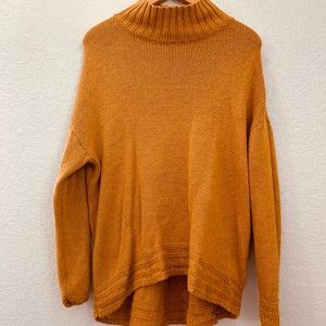 Mustard Yellow Mock Neck Oversized Sweater